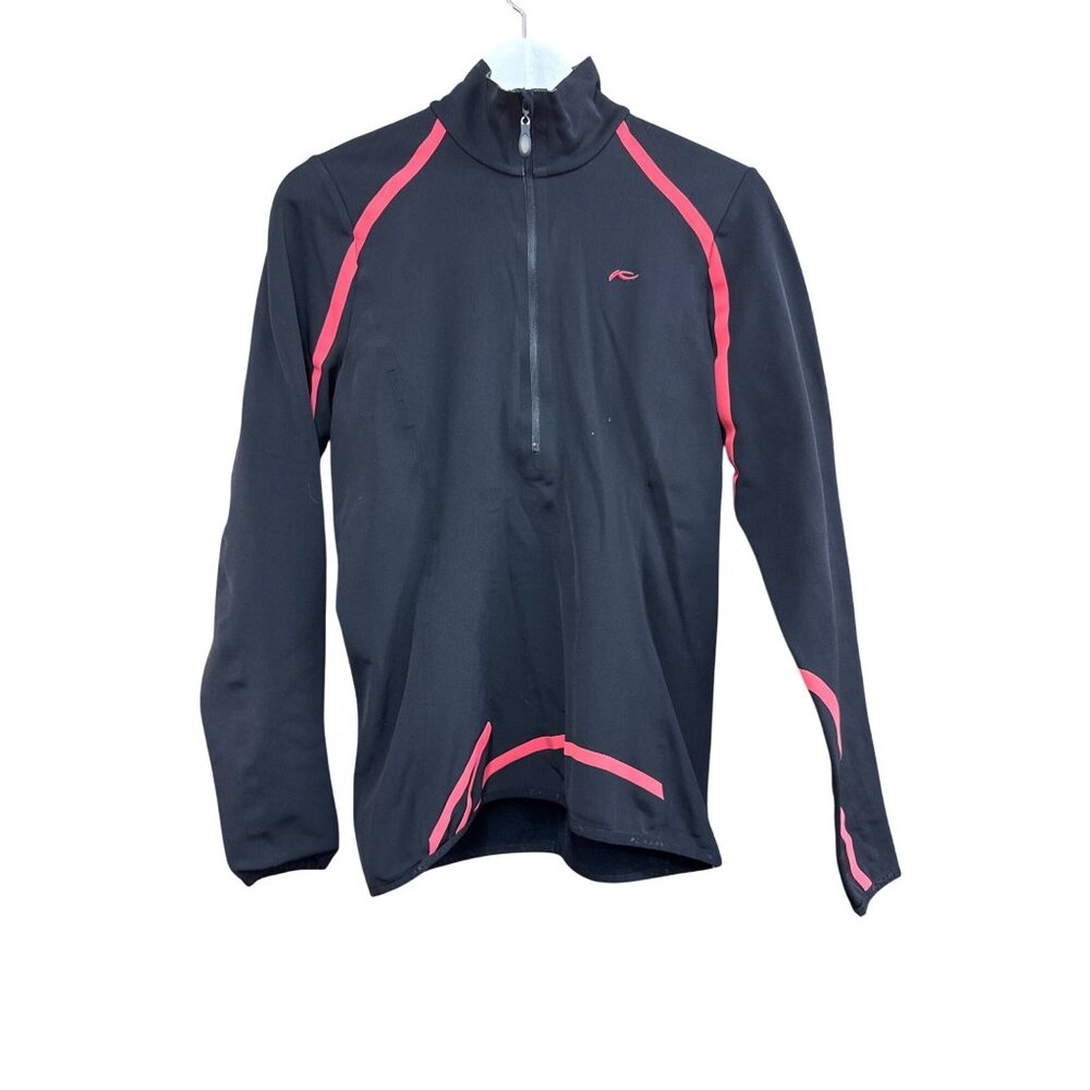 Kjus Mid Layer Ski Quarter Zip Womens M Black & Pink